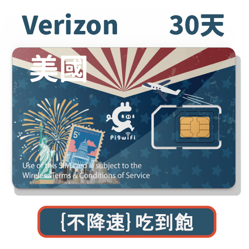 pigwifi - 美國、加拿大、墨西哥 不降速吃到飽  4Gᴸᵀᴱ上網SIM卡 (30天)