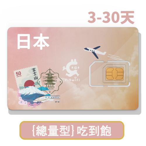 pigwifi - 日本 原生Docomo 總量型吃到飽上網SIM卡 ( 3天 ~ 30天  )