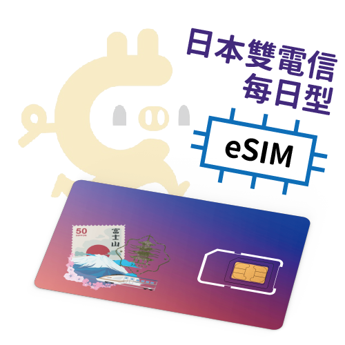 E-Sim日本"雙電信"每日計量型 吃到飽上網SIM卡 (4-30天)