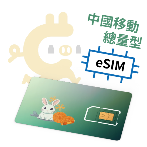 E-Sim –中國移動翻牆 總量型 吃到飽上網SIM卡 (4天~30天)